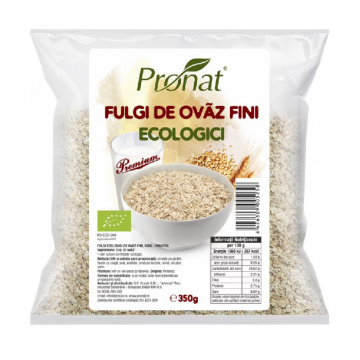 Fulgi de ovaz fini Bio, 350g, Pronat