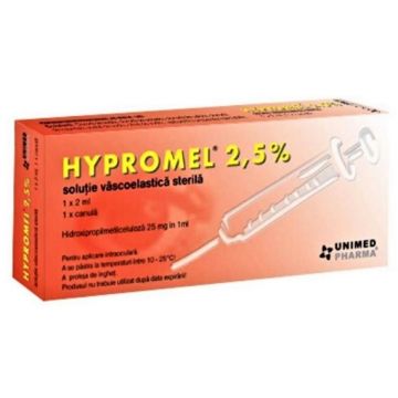 Hypromel 2.5% solutie oftalmica - 2ml Unimed Pharma