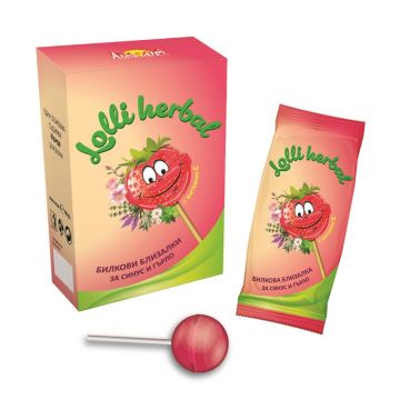 Lolli Herbal cu Gust de Capsuni 4 acadele Alpi