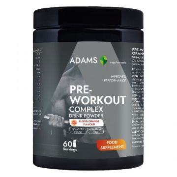 Pudra cu aroma de portocala Pre-Workout Complex, 360g, Adams Vision