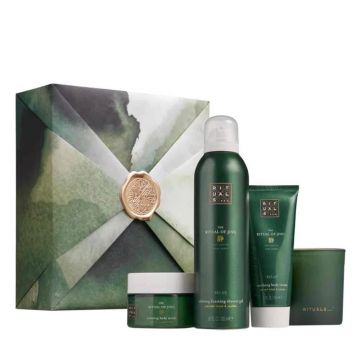 Set cadou Rituals The Ritual of Jing, Crema de corp 100 ml, Exfoliant de corp 125 g, Gel de dus spuma 200 ml, Lumanare parfumata 140 g