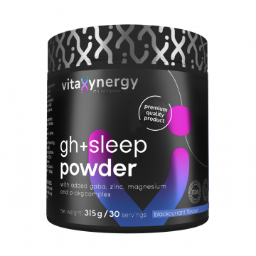 Supliment alimentar pentru somn odihnitor cu aroma de coacaze negre GH+ Sleep, 315g, Vitaxynergy