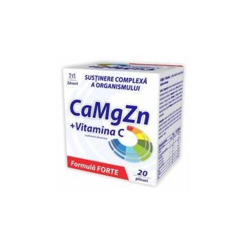 Calciu, magneziu, zinc + vitamina c forte 20plicuri ZDROVIT