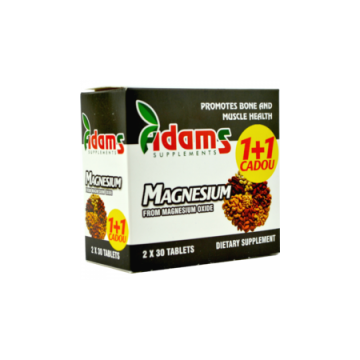 Magneziu 375mg 1+1 gratis 30cpr ADAMS SUPPLEMENTS