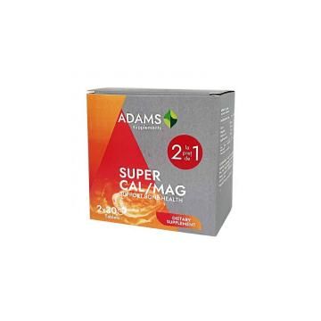 Super calciu si magneziu 1+1 gratis 30cps ADAMS SUPPLEMENTS