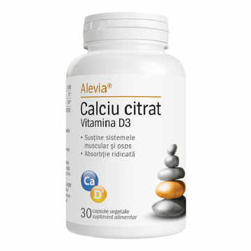 Calciu Citrat Vitamina D3, 30 capsule, Alevia