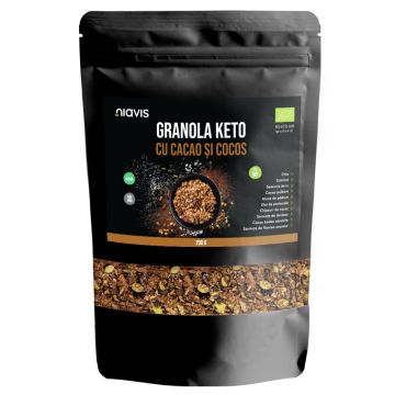 Granola keto cu cacao si cocos ecologica, 200g, Niavis