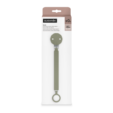 Lantisor din silicon cu clips pentru suzeta Wonder, Verde, 1 bucata, Suavinex