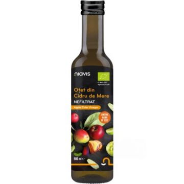 Otet din cidru de mere nefiltrat ecologic, 500ml, Niavis