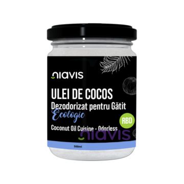 Ulei de cocos dezodorizat pentru gatit RBD ecologic, 500ml, Niavis