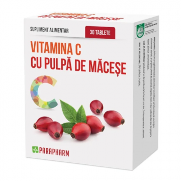 Vitamina C cu pulpa de Macese, 30 capsule, Parapharm