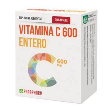 Vitamina C Entero 600mg, 30 capsule, Parapharm