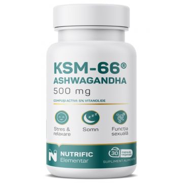 Ashwagandha KSM 500mg, 30 capsule, Nutrific