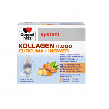 Doppelherz System Kollagen 11.000 Curcuma + Ghimbir 30 flacoane