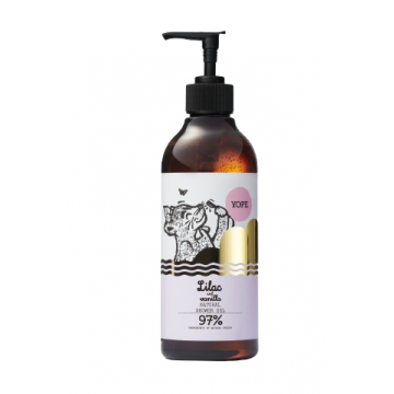 Gel de dus natural Liliac & Vanilla, 500ml, Yope