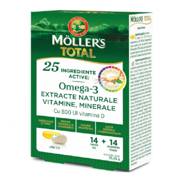 Mollers Total, 14 capsule + 14 comprimate, Moller's