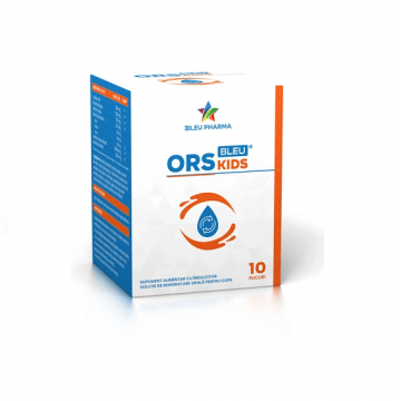 ORS Kids Bleu solutie de rehidratare pentru copii 10 plicuri x 5.5 g