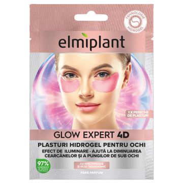 Plasturi de hidrogel pentru ochi Glow Expert 4D,1 bucata, Elmiplant