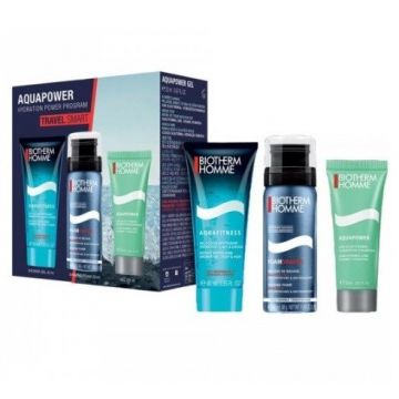 Set Biotherm Aquapower Day Tripper (Concentratie: Set pentru barbierit, Gramaj: 20 ml + 50 ml + 40 ml)