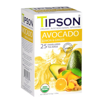 Ceai Eco avocado, lamaie si ghimbir, 25 plicuri, Tipson