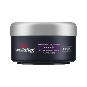 Ceara mata pentru par cu grad de fixare 5 Men Dynamic Texture Wellaflex, 75ml, Wella