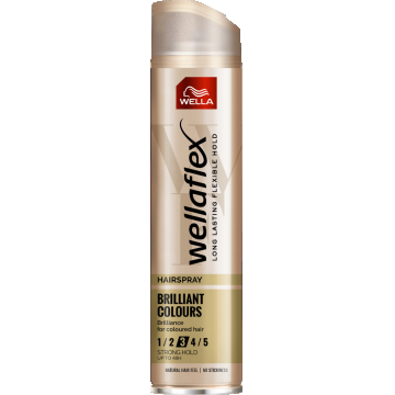 Fixativ cu grad de fixare 3 Brilliant Colours Extra Strong Wellaflex, 250ml, Wella