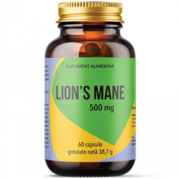 Lion's Mane 500mg, 60 capsule, Laboratoarele Remedia