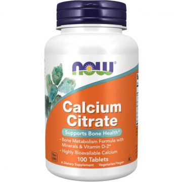 Now Calcium Citrate with Minerals Vitamin D-2 100 tabs