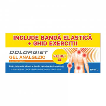 Pachet Dolorgiet gel analgezic 100ml + Banda exercitii Zdrovit