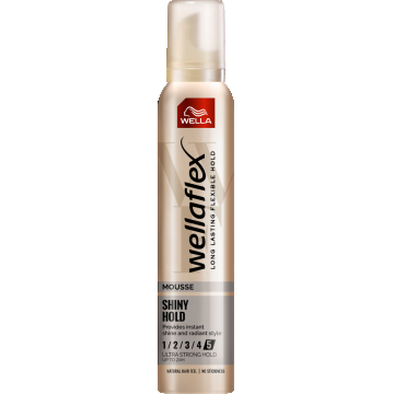 Spuma pentru par cu grad de fixare 5 Shiny Hold Wellaflex, 200ml, Wella