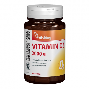 Vitamina D3, 2000UI, 90 capsule, Vitaking