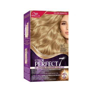 Vopsea de par permanenta Blond Cenusiu Foarte Deschis 9/1 Color Perfect, 135ml, Wella