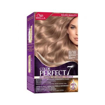 Vopsea de par permanenta Blond Deschis Perlat Stralucitor 8/18 Color Perfect, 135ml, Wella