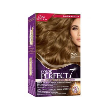 Vopsea de par permanenta Blond Mediu 7/0 Color Perfect, 135ml, Wella