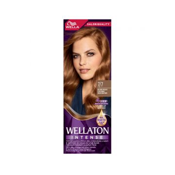 Vopsea de par permanenta Blond Mediu Castaniu 7.7 Wellaton, 110ml, Wella