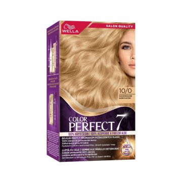 Vopsea de par permanenta Blond Platinat 10/0 Color Perfect, 135ml, Wella