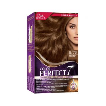 Vopsea de par permanenta Ciocolata cu Caramel 6/73 Color Perfect, 135ml, Wella