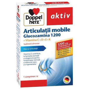 Articulatii mobile Glucozamina 1200, 30 comprimate, Doppelherz