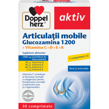 Articulatii mobile Glucozamina 1200, 30 comprimate, Doppelherz