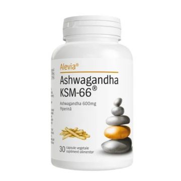 Ashwagandha KSM-66, 600mg, 30 capsule vegetale, Alevia