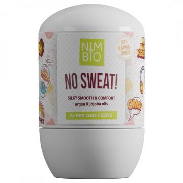 Deodorant natural roll-on pentru adolescente No Sweat, 50ml, Nimbio