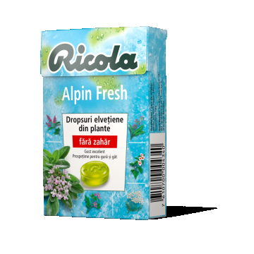 Dropsuri din plante Alpin Fresh, 40g, Ricola