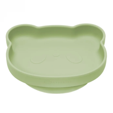 Farfurie din silicon cu ventuza The Little Bear, +6 luni, Raw Green, Appekids