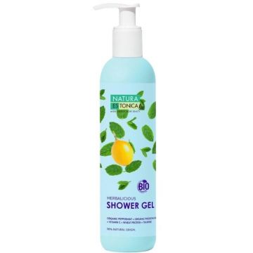 Gel de dus natural cu menta si fructul pasiunii Herbalicious, 400ml, Natura Estonica