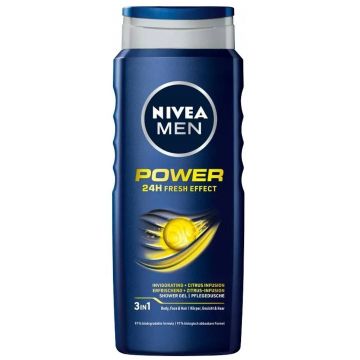 Gel de dus pentru barbati Power Refresh, 500ml, Nivea