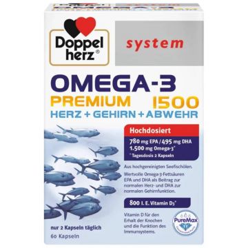 Omega 3 Premium 1500 System, 60 capsule, Doppelherz