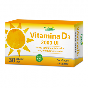 Vitamina D3 2000 UI, 30 capsule moi, Naturalis