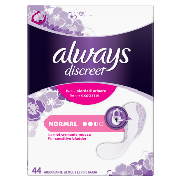 Absorbante pentru incontinenta urinara Discreet Normal, 44 bucati, Always