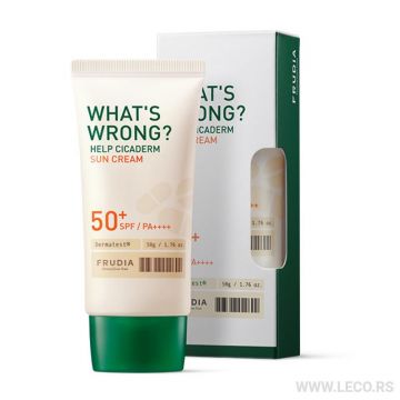 Crema cu protectie solara SPF50+ What's Wrong Help Cicaderm, 50g, Frudia