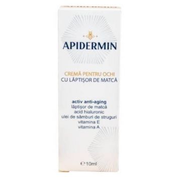 Crema pentru ochi anti-aging cu laptisor de matca, 10ml, Apidermin